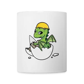 Dino Handwerker Eierschale Maurerkelle Maurer Job - Tasse - Weiß - Vorne