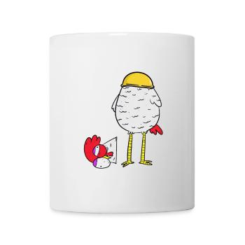Huhn Baustelle Schutzhelm Ariss Unternehmer Job - Tasse - Weiß - Vorne