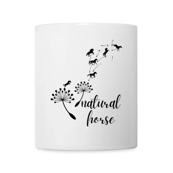 Natural Horse mit Blumen - Tasse - Weiß - Vorne