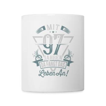 97. Geburtstag Da Fängt Das Leben An - Tasse - Weiß - Vorne