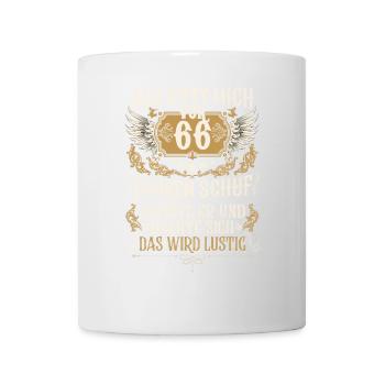 Als Gott mich vor 66 Jahren schuf 66. Geburtstag - Tasse - Weiß - Vorne