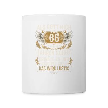 Als Gott mich vor 65 Jahren schuf 65. Geburtstag - Tasse - Weiß - Vorne