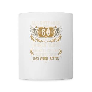 Als Gott mich vor 50 Jahren schuf 50. Geburtstag - Tasse - Weiß - Vorne