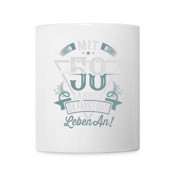 58. Geburtstag Da Fängt Das Leben An - Tasse - Weiß - Vorne