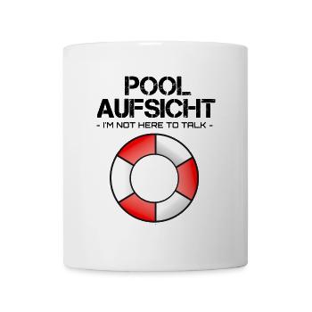 Pool Aufsicht mit Rettungsring - Tasse - Weiß - Vorne