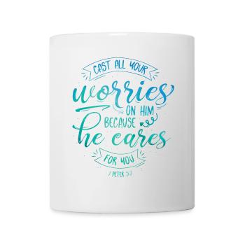 Jetez tous vos soucis sur lui - Mug blanc - blanc - Devant