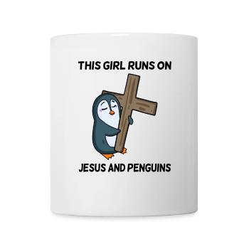Pingouin et christianisme croisent chères filles - Mug blanc - blanc - Devant