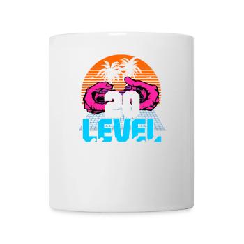 Niveau 20 Débloqué 20ème anniversaire Gamer 80s rétro - Mug blanc - blanc - Devant