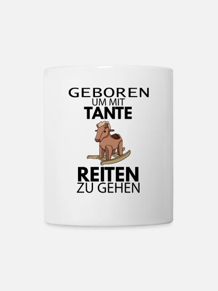 Tante Reiten Baby Strampler Pferd - Tasse - Weiß