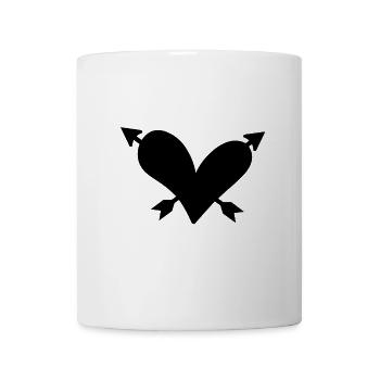 Herz Pfeil - Tasse - Weiß - Vorne