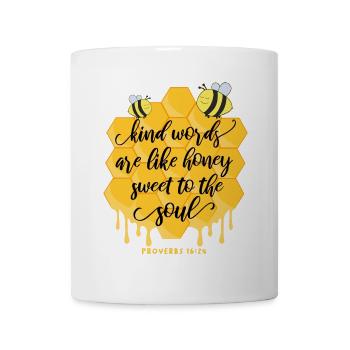Christliches Bibel Zitat Bienen - Tasse - Weiß - Vorne