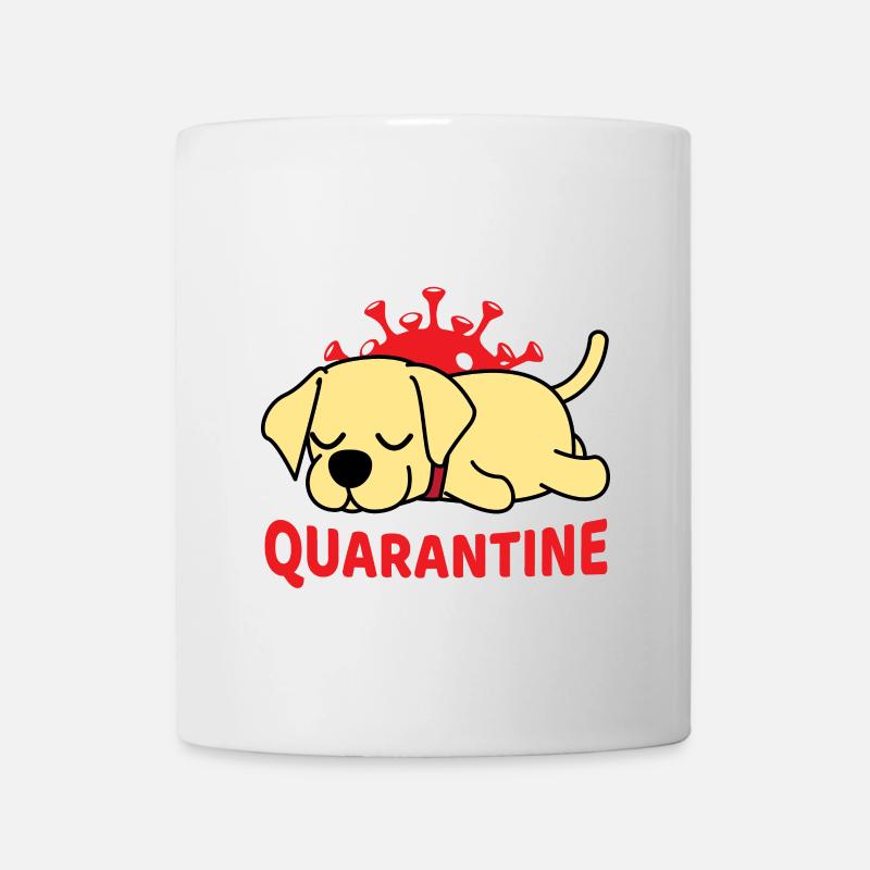 Chien mignon avec motif de quarantaine - Mug blanc - blanc
