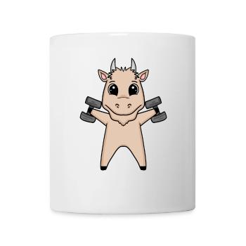 Bodybuilder Goat Fitness Motivation Gift - Mug - white - Front