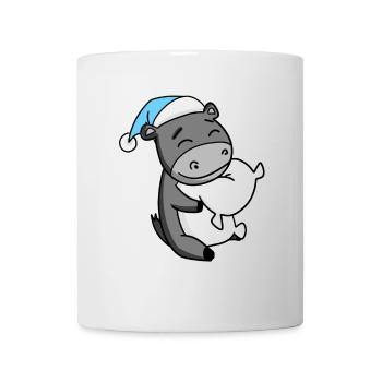 Donkey with pillow and sleeping cap - Mug - white - Front