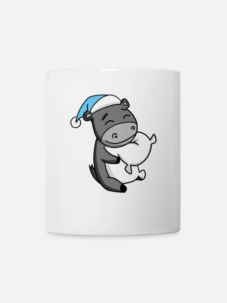 Esel mit Kissen und Schlafmütze - Tasse - Weiß
