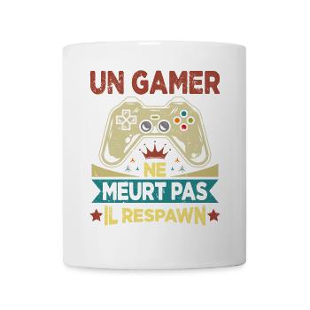 Un Gamer Ne Meurt Pas Il Respawn Cadeau Gamer - Mug blanc - blanc - Devant