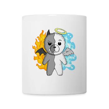 Dog Bichon Frise - Angel and Devil - Mug - white - Front