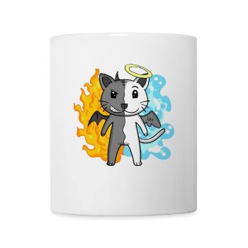 Cat Cat Breed Devon rex - Angel and Devil - Mug - white - Front