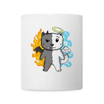Cat Cat Breed Persian Cat - Angel and Devil - Mug - white - Front