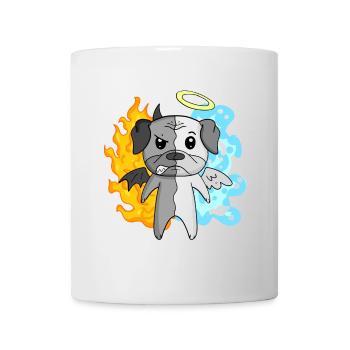 Carlin de chien - Ange et diable - Mug blanc - blanc - Devant