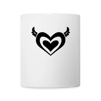Symbole de l’aile de l’ange du cœur - Mug blanc - blanc - Devant