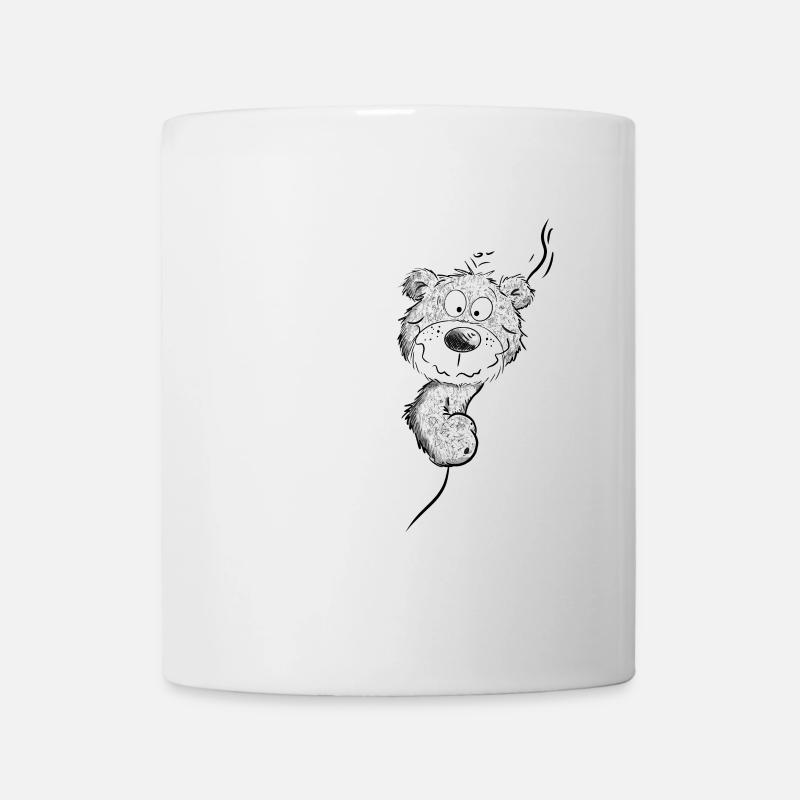 Kleiner Bär Zeichnung I Wildtier Comic - Tasse - Weiß