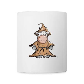 Kuh mit Mönch Kutte I KUHtte Wortspiel - Tasse - Weiß - Vorne