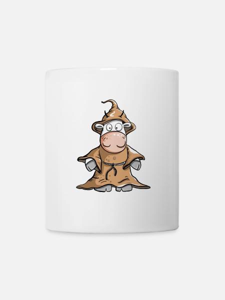 Kuh mit Mönch Kutte I KUHtte Wortspiel - Tasse - Weiß