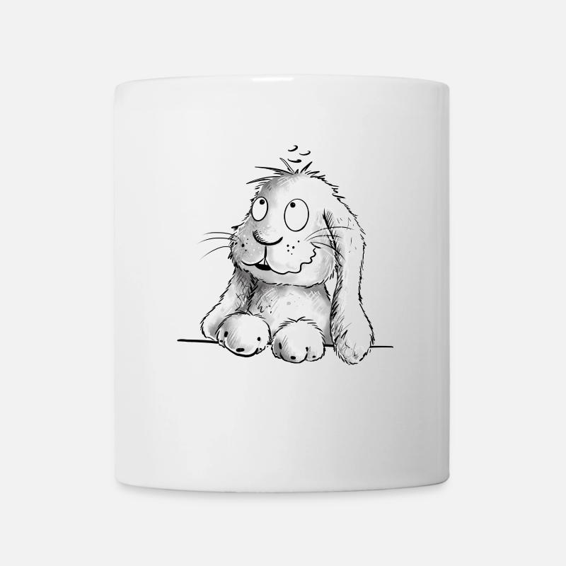 Drolliger Weißer Hase I Hasenmotiv rabbit - Mug - white