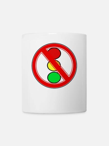 Ampel Verbotsschild - Tasse - Weiß