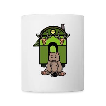 Bauwagen Waldtiere Wildtiere Wildnis Natur Bär - Tasse - Weiß - Vorne