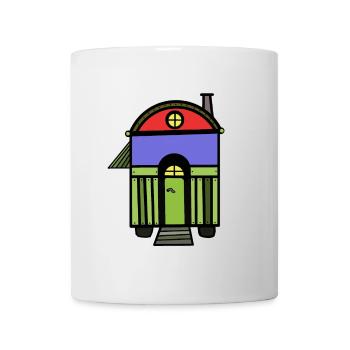 Bauwagen Hütte Wohnmobil Campingwagen wohnen Maison - Mug blanc - blanc - Devant