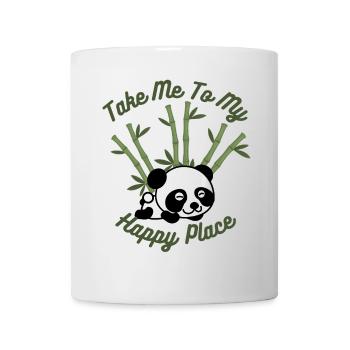 Take me to My Happy Place - Panda Lovers T-Shirt - Tasse - Weiß - Vorne