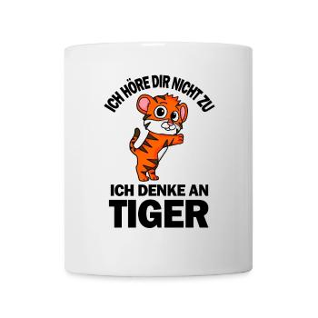 Tiger Spruch lustig - Ich denke an Tiger - Tasse - Weiß - Vorne