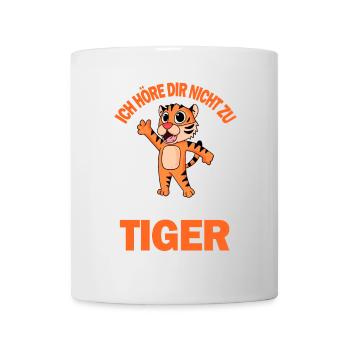 Tiger Spruch lustig - Ich denke an Tiger - Tasse - Weiß - Vorne