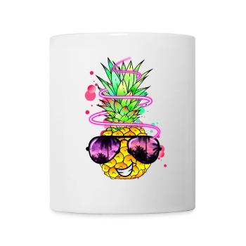 Ananas cool bunt spritzig - Tasse - Weiß - Vorne