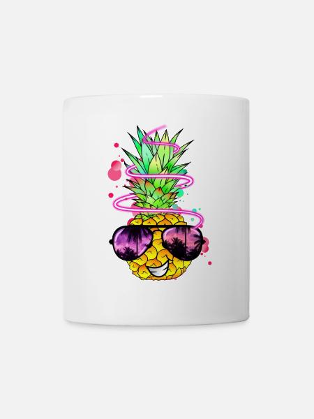 Ananas cool bunt spritzig - Tasse - Weiß