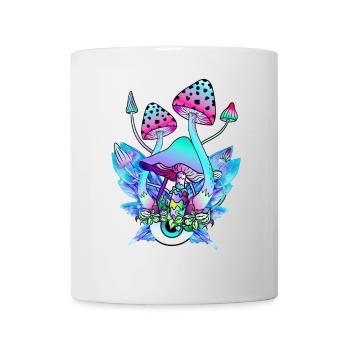 Champignons magiques Yeux de champignons psychédéliques Art - Mug blanc - blanc - Devant