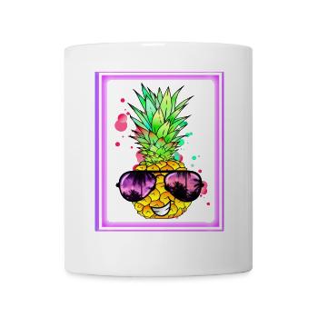 Pineapple Retro Neon Art - Mug - white - Front