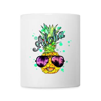Vampire pineapple with cool sunglasses - Mug - white - Front