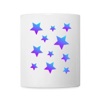 Sterne Sternenpaket Blau-lila - Tasse - Weiß - Vorne