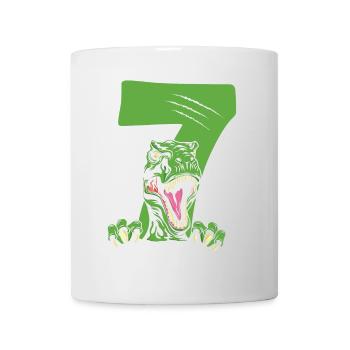 Children 7th Birthday 7 Years Dino Dinosaur - Mug - white - Front