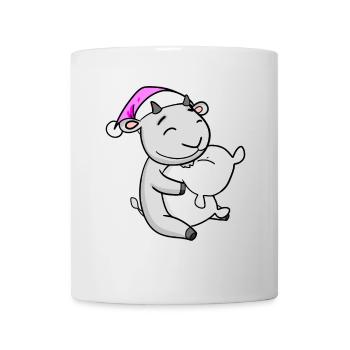 Ziege mit Kissen und Schlafmütze - Tasse - Weiß - Vorne