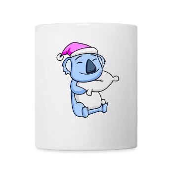 Koala with pillow and sleeping cap - Mug - white - Front