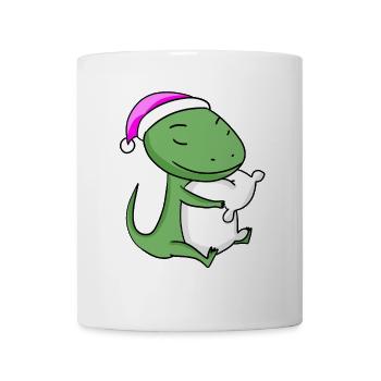 Lizard with pillow and sleeping cap - Mug - white - Front