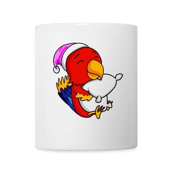 Parrot with pillow and sleeping cap - Mug - white - Front