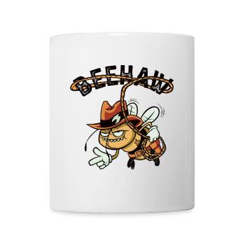 Beehaw Bee with Cowboy Hat Yeehaw - Mug - white - Front