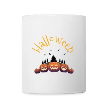 Halloween-Kürbisse & Schloss - Tasse - Weiß - Vorne