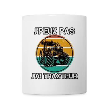 J'Peux Pas J'ai Tracteur - Mug blanc - blanc - Devant