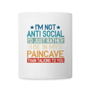 I'm Not Antisocial Paincave Triathlon - Mug - white - Front